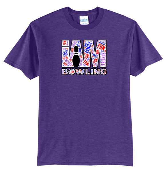 I AM Bowling™ Light Word Cloud Logo Tee