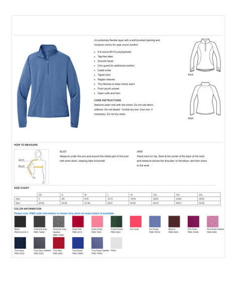 2026 Junior Gold Full Color Logo 1/2 Zip Pullover Ladies Jacket