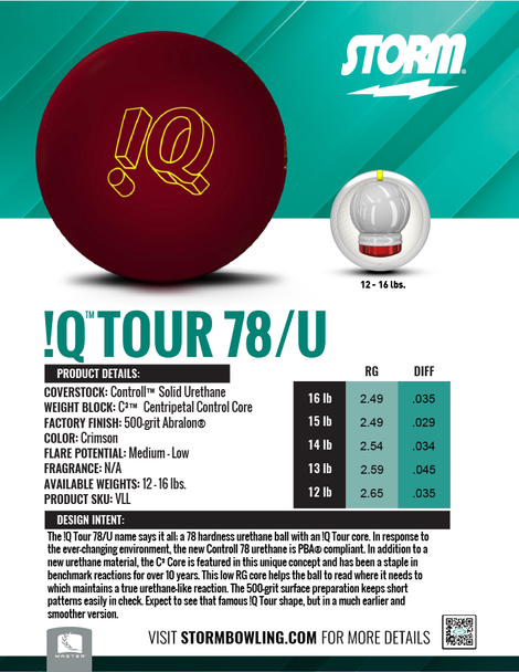 Storm IQ Tour 78U Bowling Ball