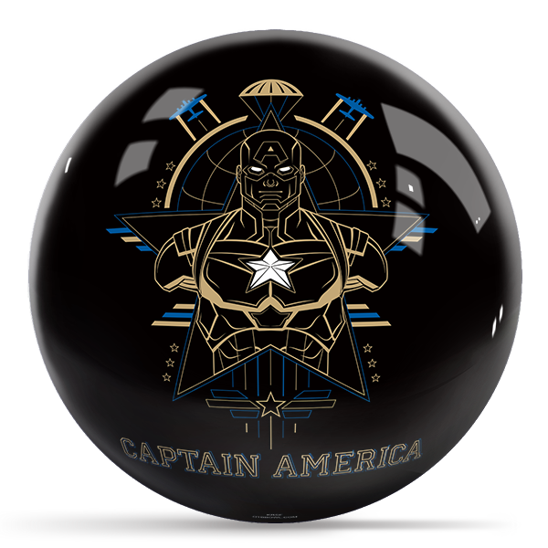 OTB Marvel Captain America Logos Bowling Ball
