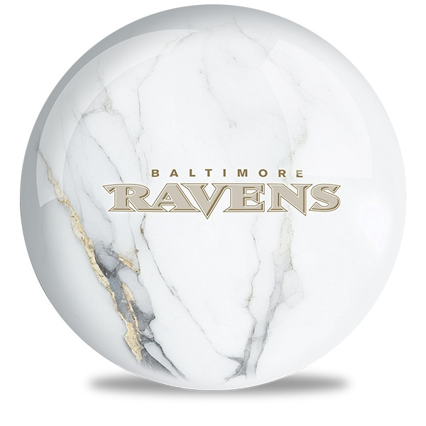 OTB NFL Baltimore Ravens White Marble Bowling Ball