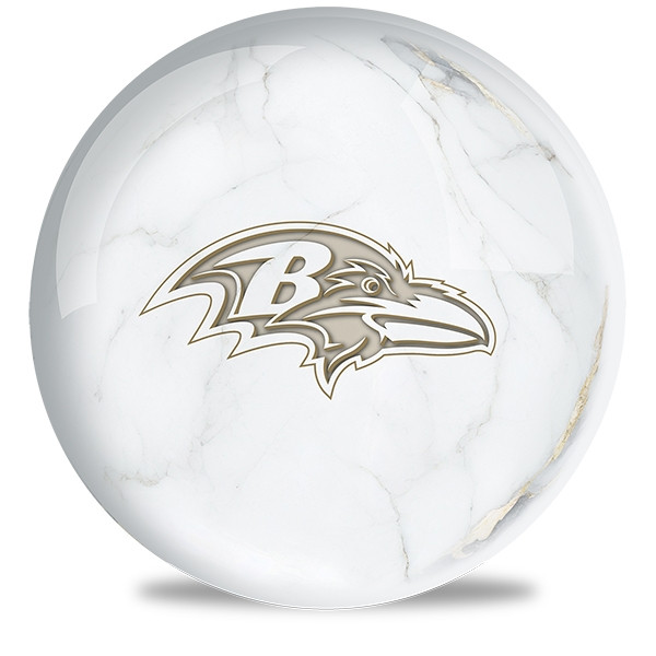 OTB NFL Baltimore Ravens White Marble Bowling Ball