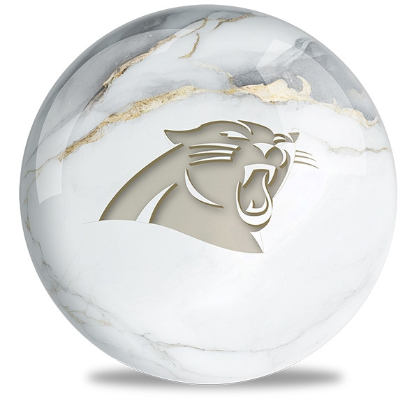 OTB NFL Carolina Panthers White Marble Bowling Ball