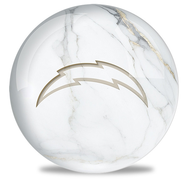 OTB NFL Los Angeles Chargers White Marble Bowling Ball