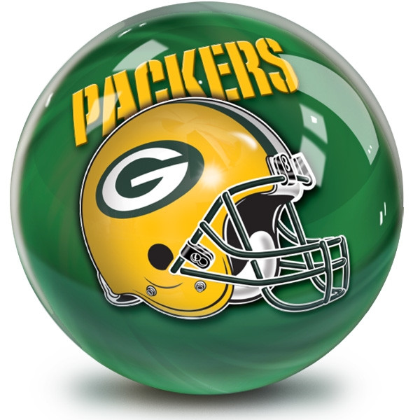 OTB NFL Green Bay Packers Helmet Swirl Bowling Ball