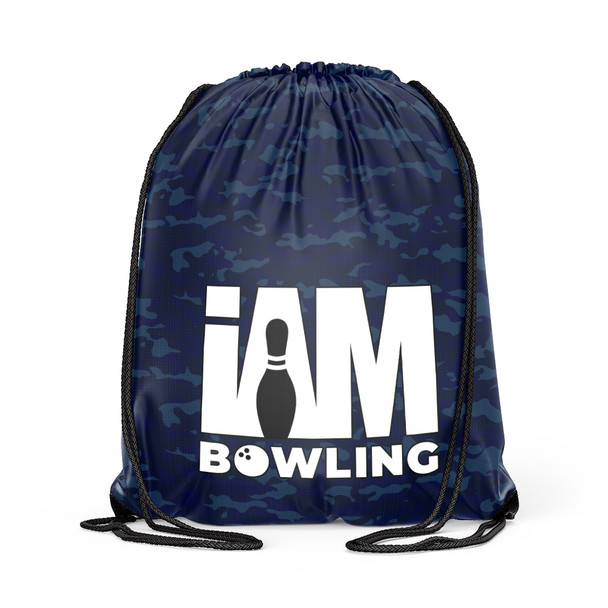 Dark Blue Camo Drawstring Backpack