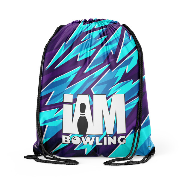 Aqua Fracture Drawstring Backpack