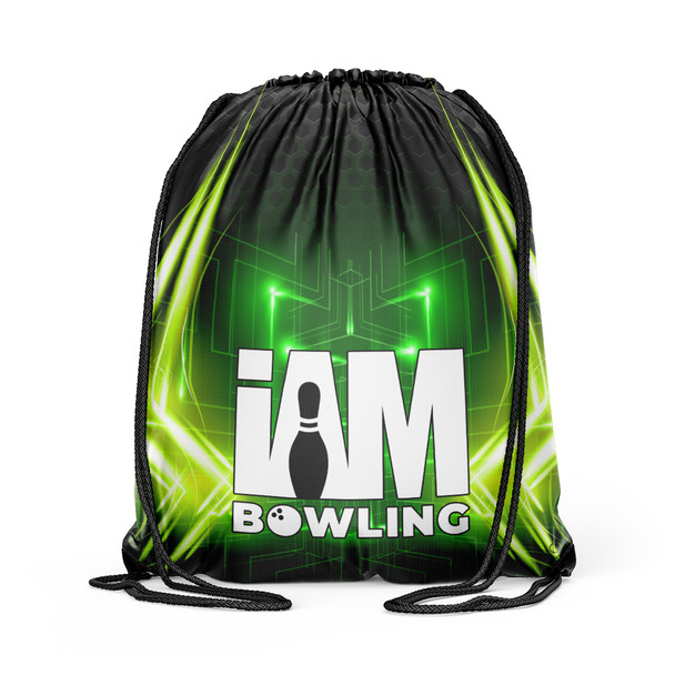 Green Neon Matrix Drawstring Backpack