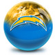 OTB NFL LA Chargers On Fire Bowling Ball