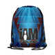 Blue Plated Hero Drawstring Backpack
