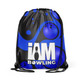 Blue Retro Bowling Balls Drawstring Backpack