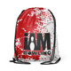 Crimson Grunge Drawstring Backpack
