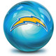 OTB NFL Los Angeles Chargers Helmet Swirl Bowling Ball