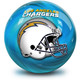 OTB NFL Los Angeles Chargers Helmet Swirl Bowling Ball