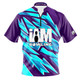 READY-2-SHIP I AM Bowling™ Full Front Aqua Fracture Bowling Jersey