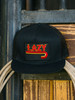 Lazy J Ranchwear Black & Black Fire J Patch Cap