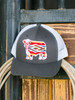 Lazy J Ranch Wear Grey & White 3.5" Serape Bull Cap Hat - GRYWHT3SER