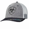 Ariat Men's Grey Shield Logo Snapback Mesh Ball Patch Cap Hats - A300011403