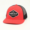 Ariat Men's Hat Baseball Cap Logo Patch Mesh Snap Back Patch Cap Hats -  Red - A300016304