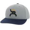 Hooey "Hawk Roughy" Snapback Grey With Blue Patch Cap Hats - 4014T-GY