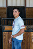 Lazy J Men's Ranch Wear Tejas Americas Short Sleeve T-Shirt Tee - Light Blue - LBLUETEJAS