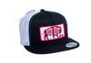 Red Dirt Hat Co. Black and White with Red Original Buffalo Logo Patch Mesh Cap