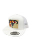 Lazy J Skull & Flowers Snapback Trucker White Patch Cap Hat - Whtwht4skull