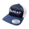 Ariat Men's Embroidered Logo Navy and White Snapback Cap Hat - A300044003