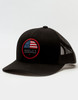 Hurley Men's Staple Destination Trucker Mesh Back Snapback Patch Cap Hats - Black / USA - Hihm0032-010