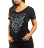 American Fighter Women's Kendleton Short Sleeve V Neck T-Shirt Tee - FW13308