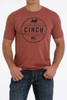 Cinch Men's Short Sleeve Heather Coral T-Shirt Tee - MTT1690466