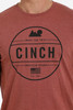 Cinch Men's Short Sleeve Heather Coral T-Shirt Tee - MTT1690466