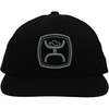 Hooey  "Zeneith" Black 6 Panel Hybrid Bill Mesh Back Snapback Patch Cap Hats - 2127T-BK