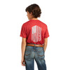 Ariat Boys Charger Vertical Flag Short Sleeve T-Shirt Tee - 10039583