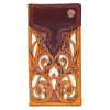 Hooey "TOP NOTCH" Handtooled Tan/Brown W/Ivory Leather Rodeo Wallet - HW008-TNBR