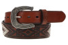 Hooey Men's 1.75"-1.5" Brown Tapered Leath Aztec Belt - RMBLT014