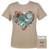 Girlie Girl Women's Lulu Mac Cattle & Chaos Short Sleeve T-Shirt Tee - LCC-TAN