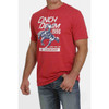 Cinch Men's Heather Red Short Sleeve T-Shirt Tee - MTT1690503