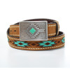 Ariat Women's 1 1/2" Embroidered Brown Belt - A1590202