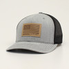 Ariat Men's USA Flag Patch Grey Mesh Back Snapback Patch Cap Hats - A300015906