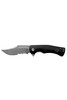 Hooey Serrated Blade Black Micarta Clip Point Flipper Knife - HK1001S