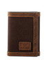 Ariat Men's Trifold Canvas Leather Logo Patch Brown Wallet Money Clip - A3551902
