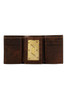 Ariat Men's Trifold Canvas Leather Logo Patch Brown Wallet Money Clip - A3551902
