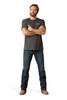 Ariat Men's Wooden Badge Charcoal Heather Short Sleeve T-Shirt Tee - 10047646