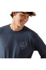 Ariat Men's Crestline Navy Heather Long Sleeve T-Shirt Tee - 10047591
