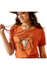 Ariat Women's Bison Skull Adobe Heather Short Sleeve T-Shirt Tee - 10047635