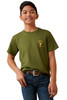 Ariat Boy's Bison Skull Army Short Sleeve T-Shirt Tee - 10047649