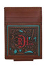 Red Dirt Hat Co Men's Leather Logo Turquoise Inlay Western Wallet Money Clip - 23225875M5