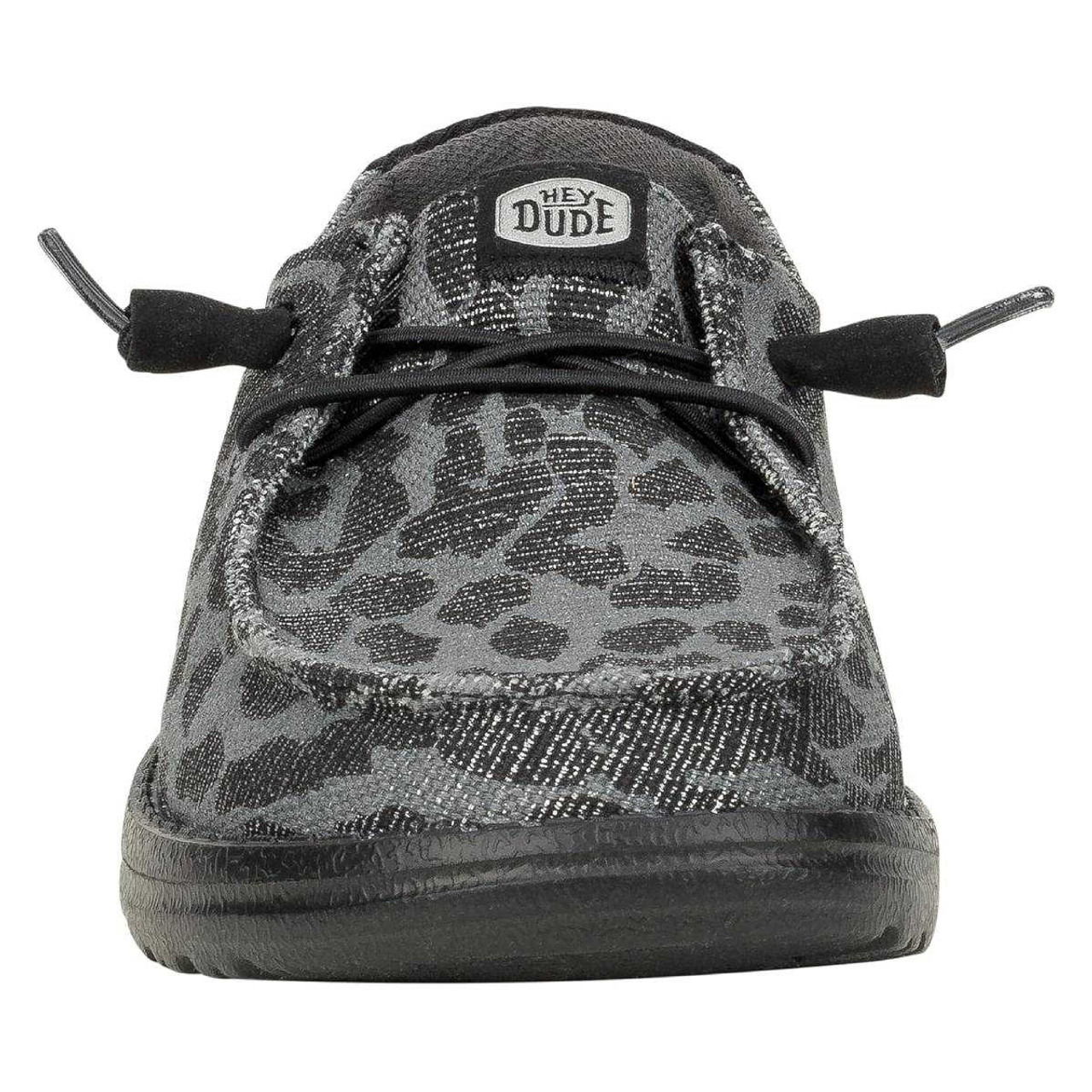 Hey Dude Women's Wendy Leopard Sparkle Black Shoes