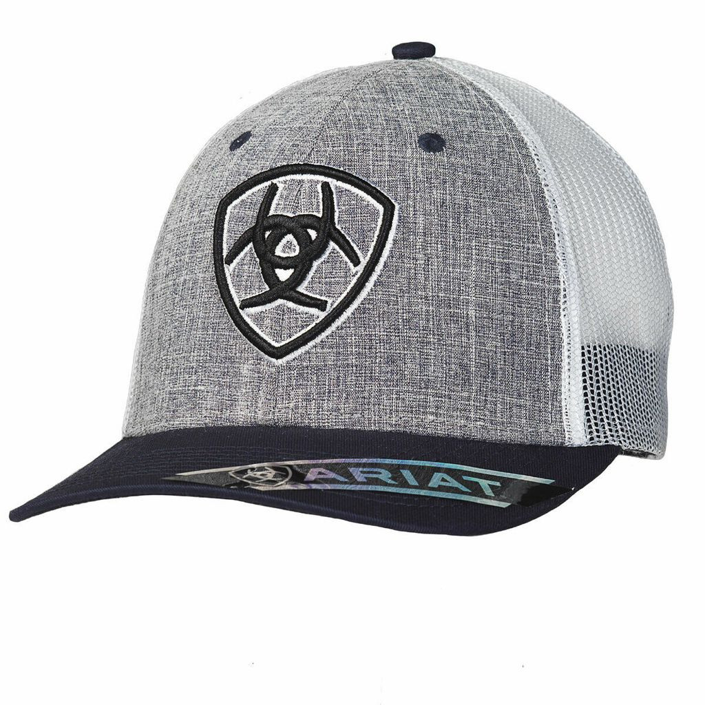 Ariat Men's Grey Shield Logo Snapback 